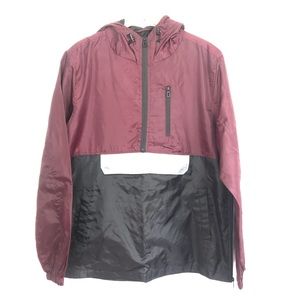 Distortion Clothing Burgundy Windbreaker Size L
